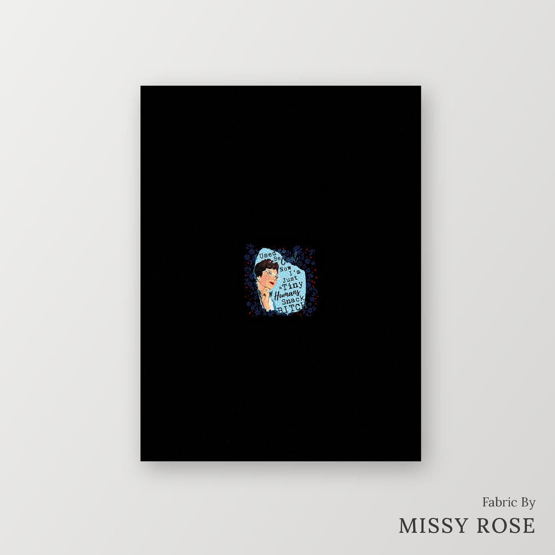 Profanity Fabric Panel 401 – printed fabric panel with centred picture, custom printed to order | Fabric by Missy Rose