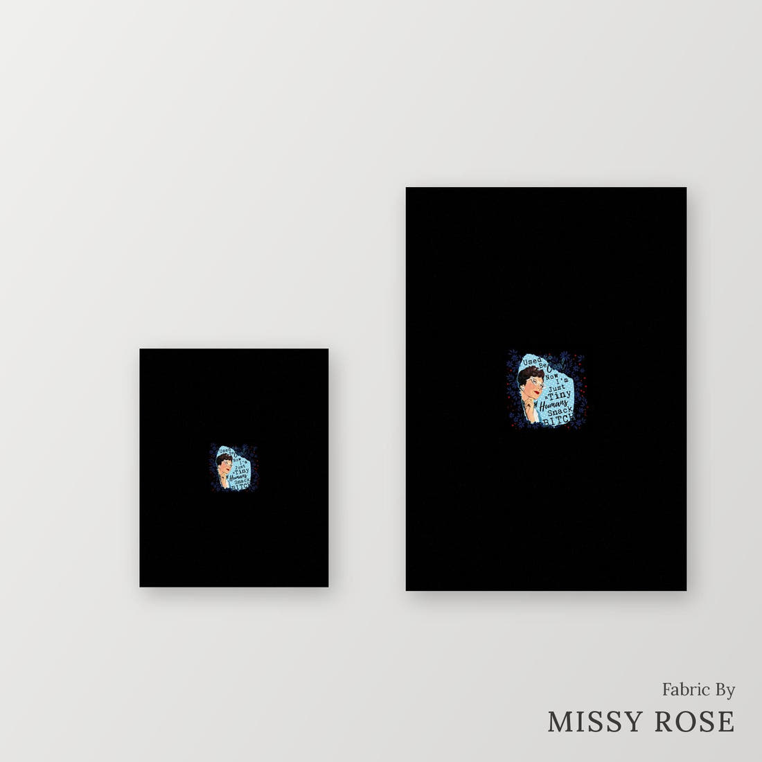 Profanity Fabric Panel 401 – universal and adult panel sizes side by side | Fabric by Missy Rose