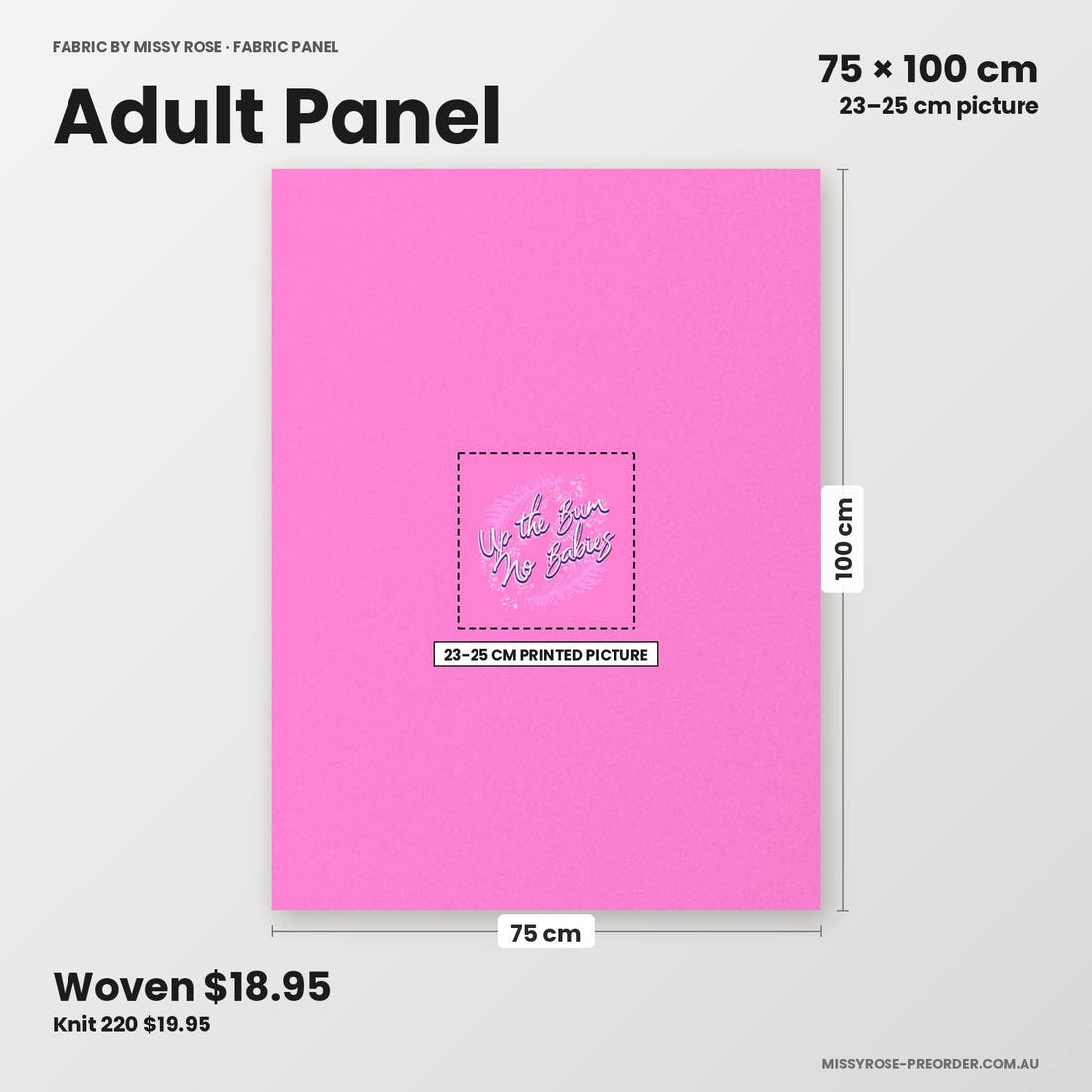 Profanity Fabric Panel 402 adult panel sizing – 23–25 cm printed picture on 75 × 100 cm fabric | Fabric by Missy Rose