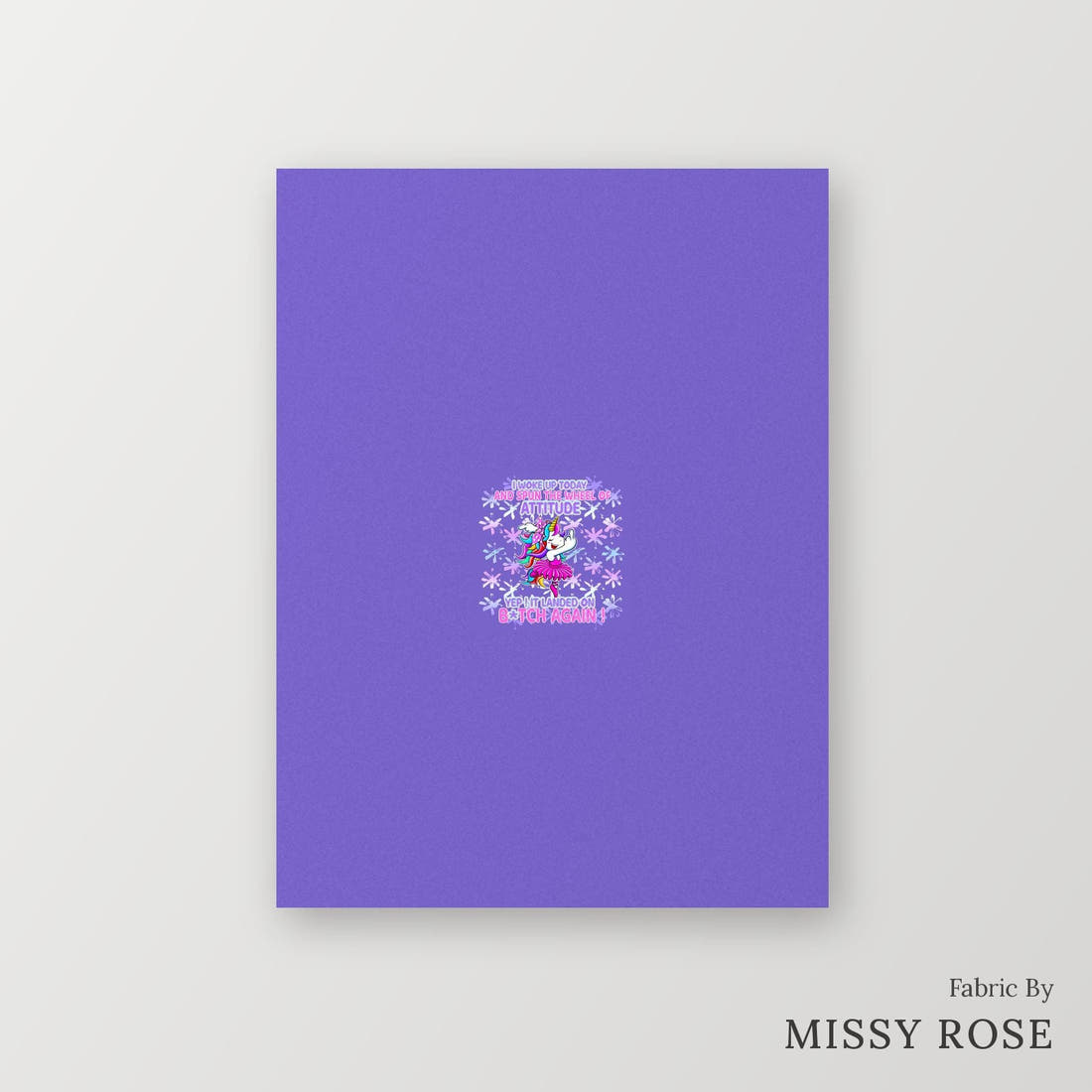 Profanity Fabric Panel 42 – printed fabric panel with centred picture, custom printed to order | Fabric by Missy Rose