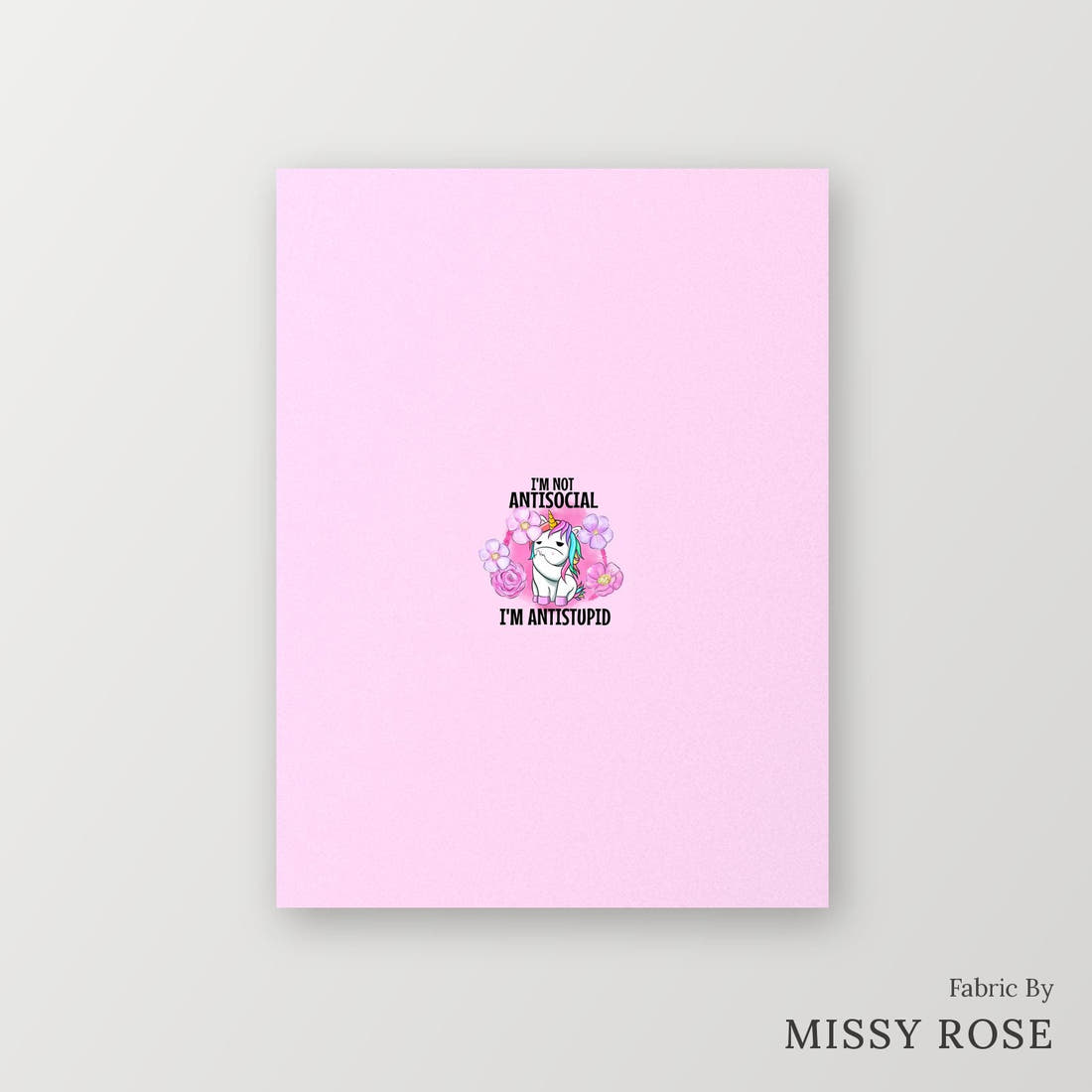 Profanity Fabric Panel 45 – printed fabric panel with centred picture, custom printed to order | Fabric by Missy Rose