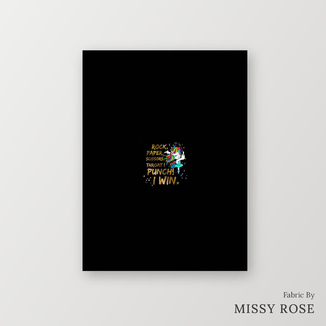 Profanity Fabric Panel 46 – printed fabric panel with centred picture, custom printed to order | Fabric by Missy Rose