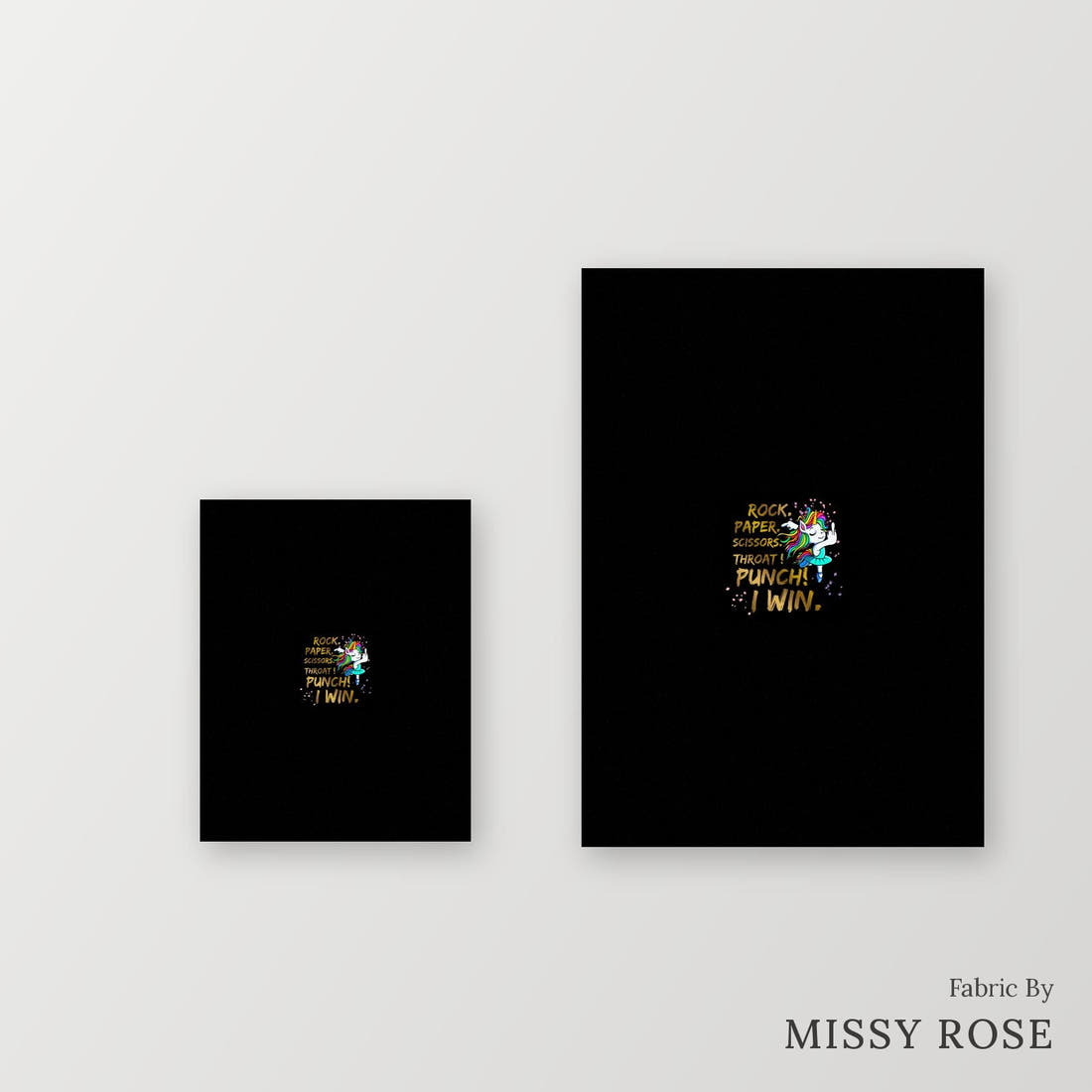 Profanity Fabric Panel 46 – universal and adult panel sizes side by side | Fabric by Missy Rose