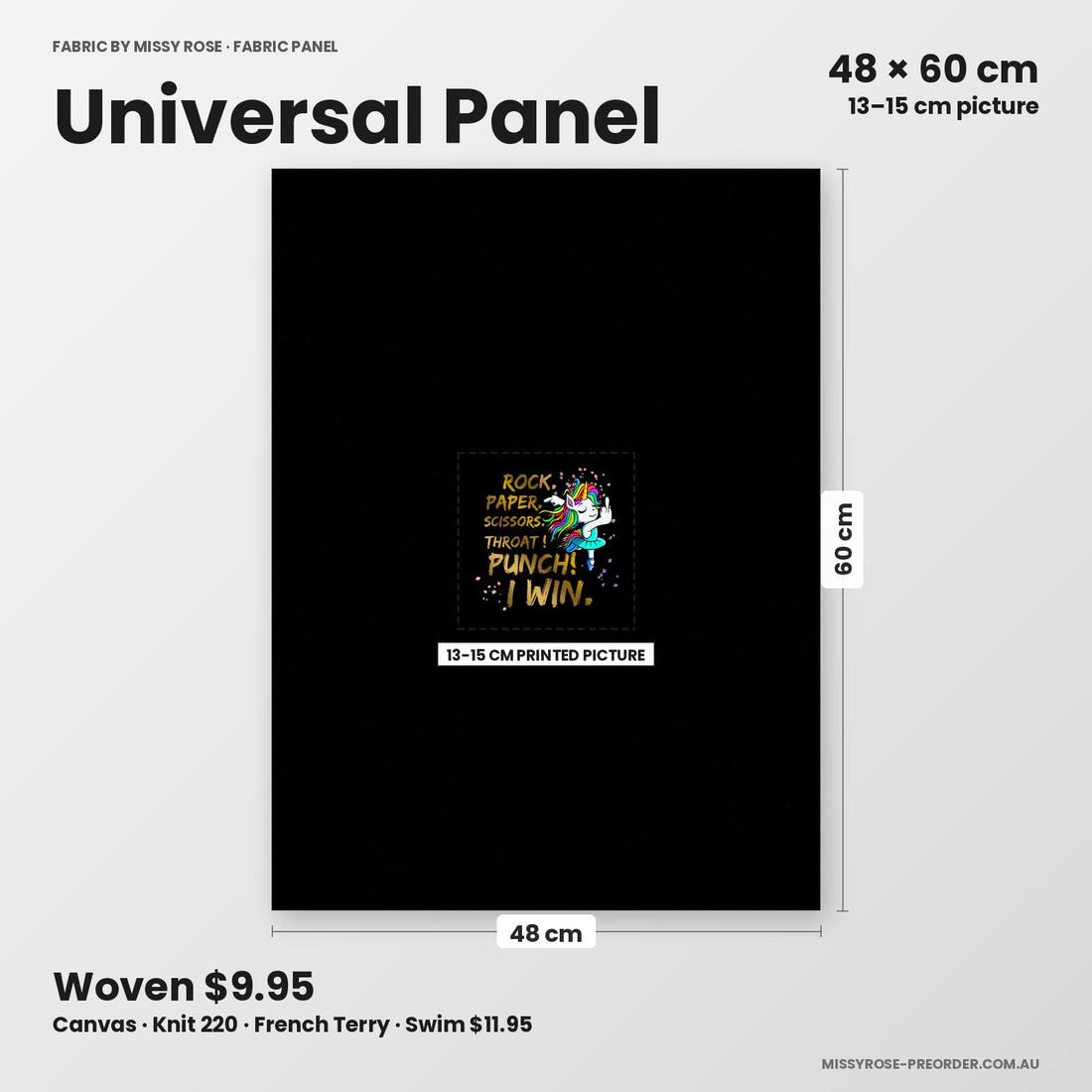 Profanity Fabric Panel 46 universal panel sizing – 13–15 cm printed picture on 48 × 60 cm fabric | Fabric by Missy Rose
