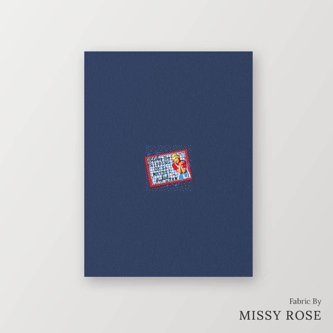 Profanity Fabric Panel 47 – printed fabric panel with centred picture, custom printed to order | Fabric by Missy Rose