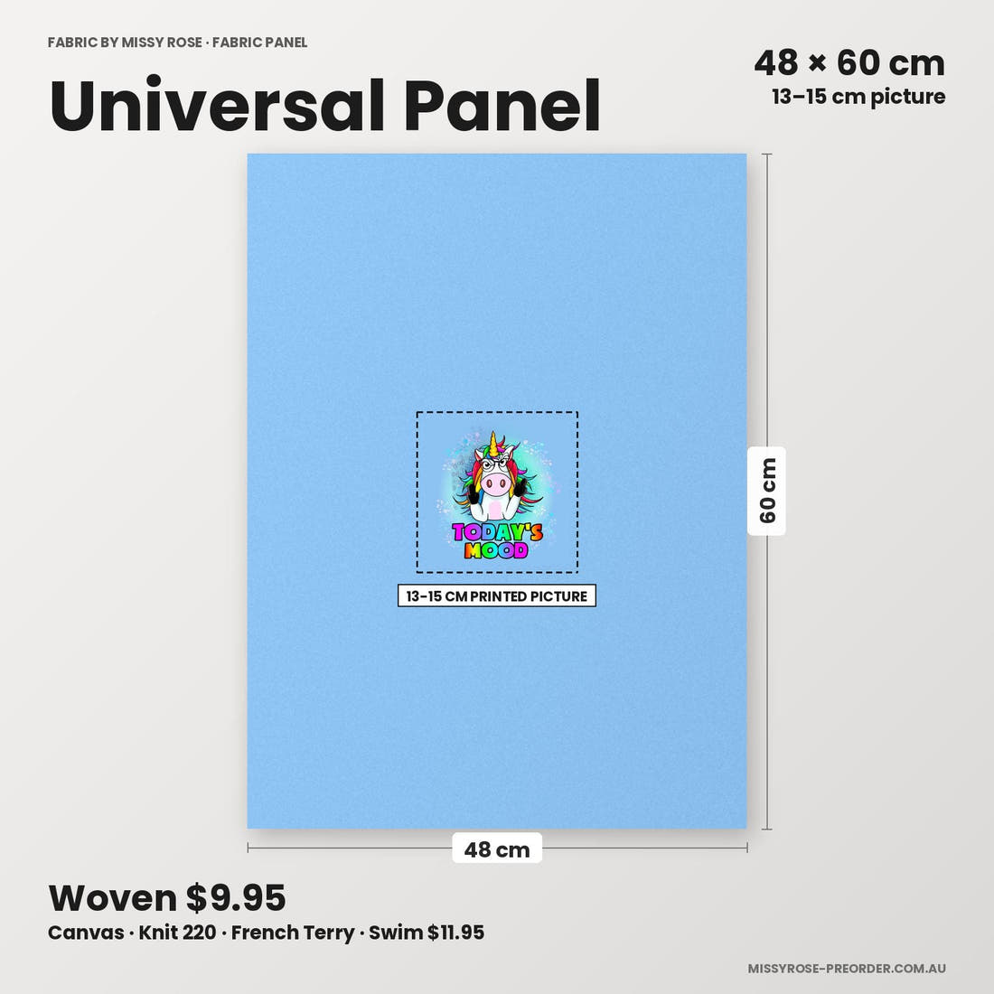 Profanity Fabric Panel 48 universal panel sizing – 13–15 cm printed picture on 48 × 60 cm fabric | Fabric by Missy Rose