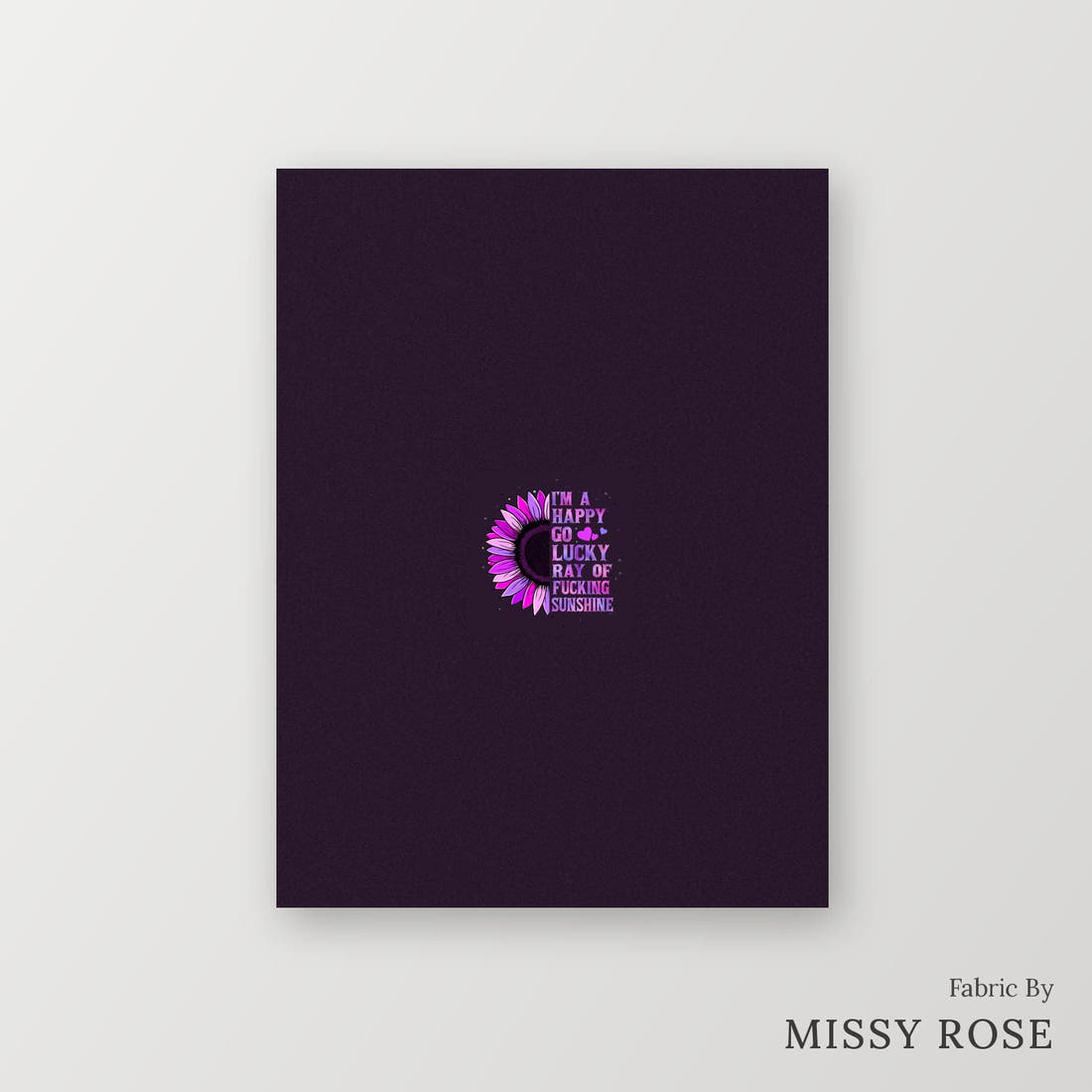 Profanity Fabric Panel 49 – printed fabric panel with centred picture, custom printed to order | Fabric by Missy Rose