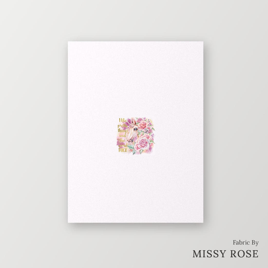 Profanity Fabric Panel 50 – printed fabric panel with centred picture, custom printed to order | Fabric by Missy Rose