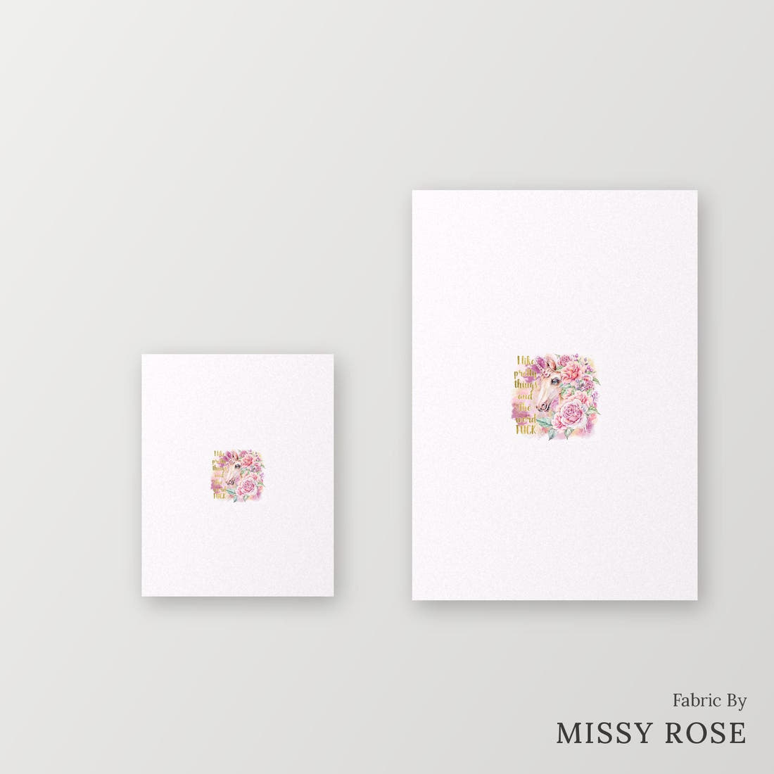 Profanity Fabric Panel 50 – universal and adult panel sizes side by side | Fabric by Missy Rose