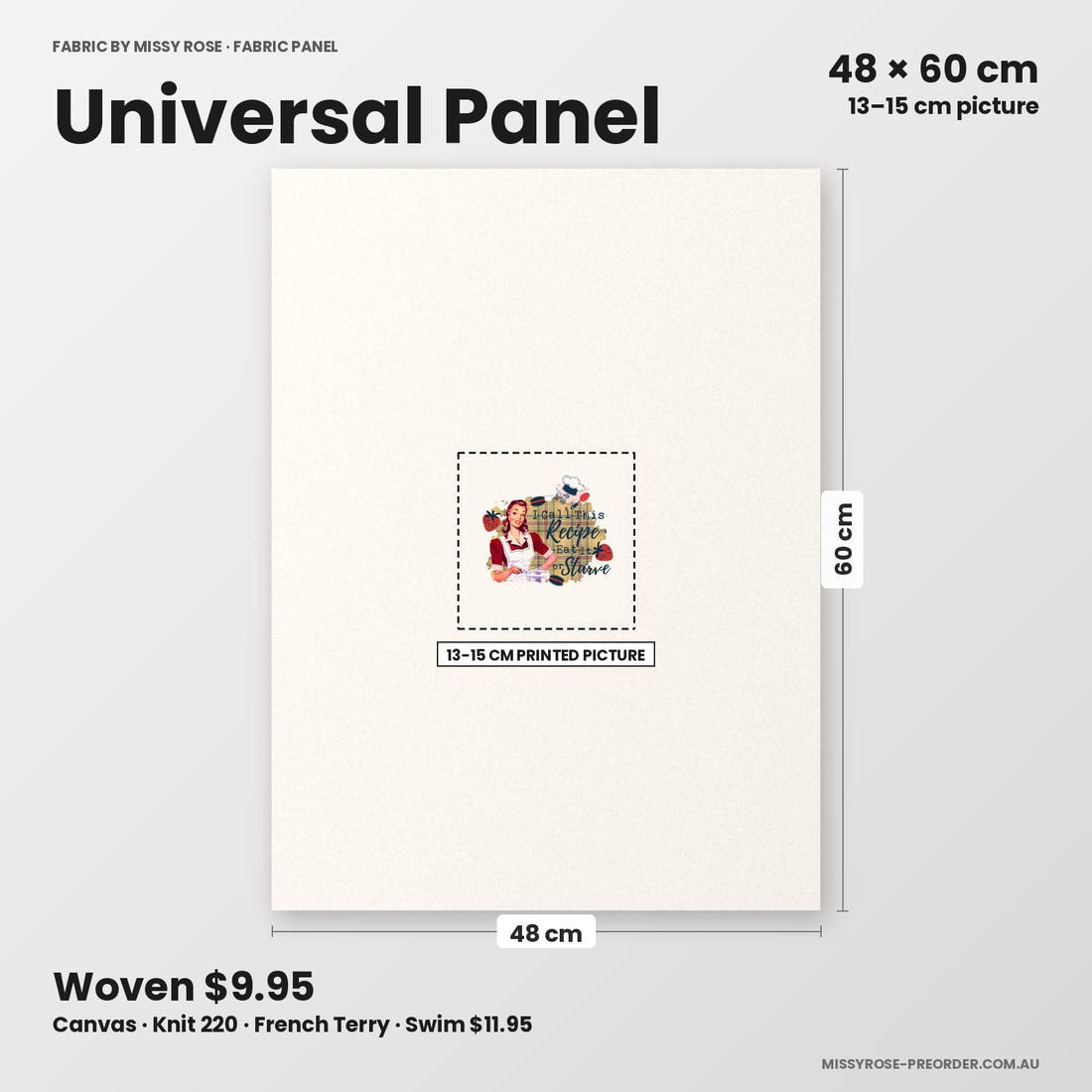 Profanity Fabric Panel 51 universal panel sizing – 13–15 cm printed picture on 48 × 60 cm fabric | Fabric by Missy Rose