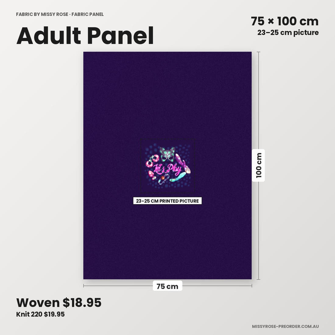 Profanity Fabric Panel 52 adult panel sizing – 23–25 cm printed picture on 75 × 100 cm fabric | Fabric by Missy Rose