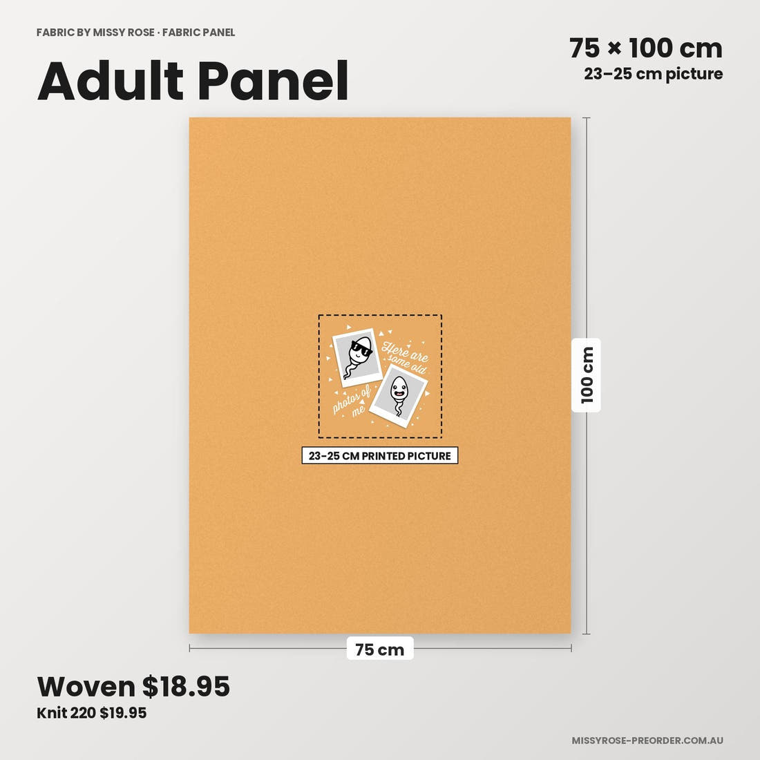 Profanity Fabric Panel 58 adult panel sizing – 23–25 cm printed picture on 75 × 100 cm fabric | Fabric by Missy Rose