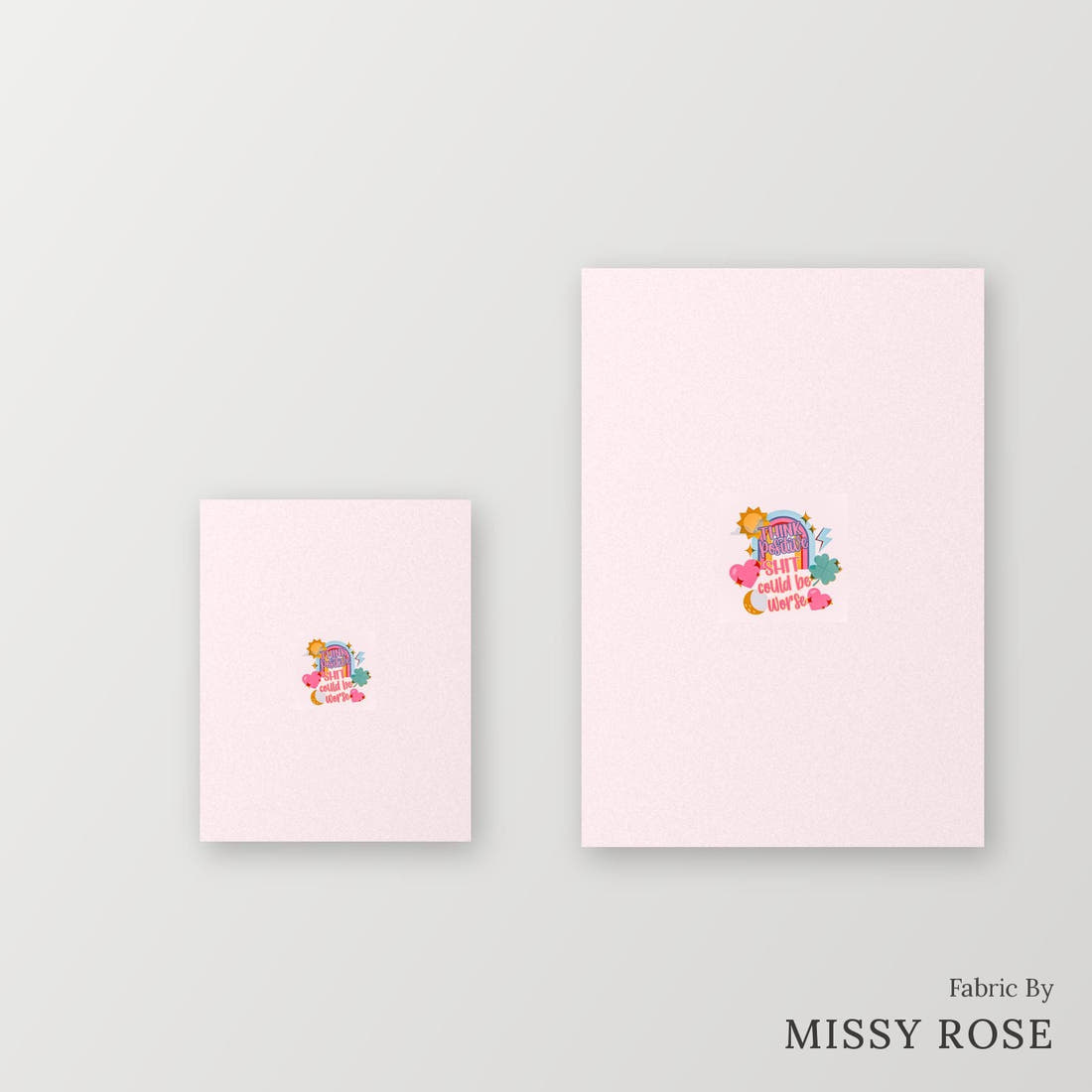 Profanity Fabric Panel 59 – universal and adult panel sizes side by side | Fabric by Missy Rose