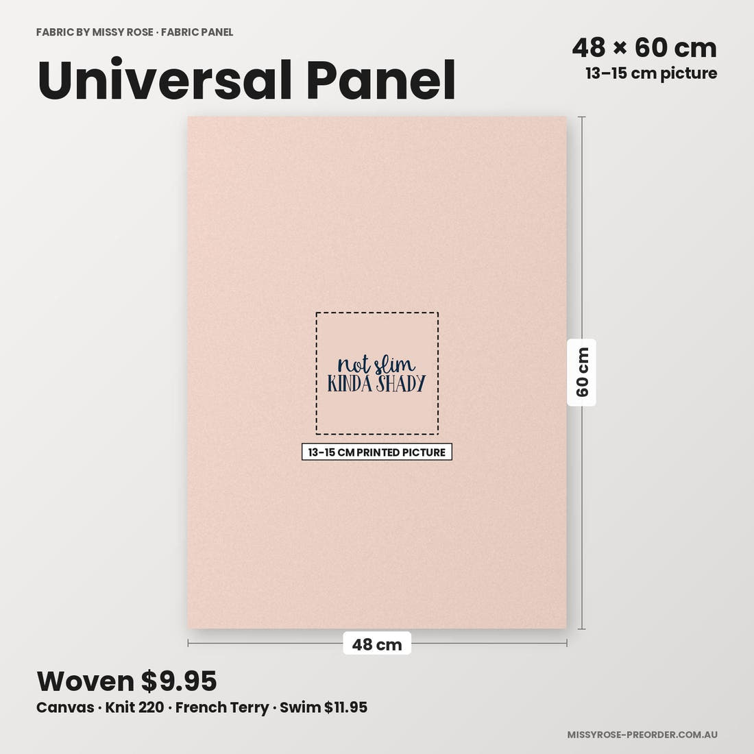 Profanity Fabric Panel 62 universal panel sizing – 13–15 cm printed picture on 48 × 60 cm fabric | Fabric by Missy Rose