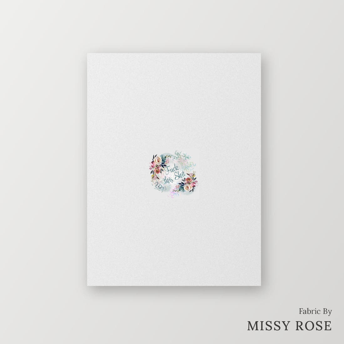 Profanity Fabric Panel 63 – printed fabric panel with centred picture, custom printed to order | Fabric by Missy Rose
