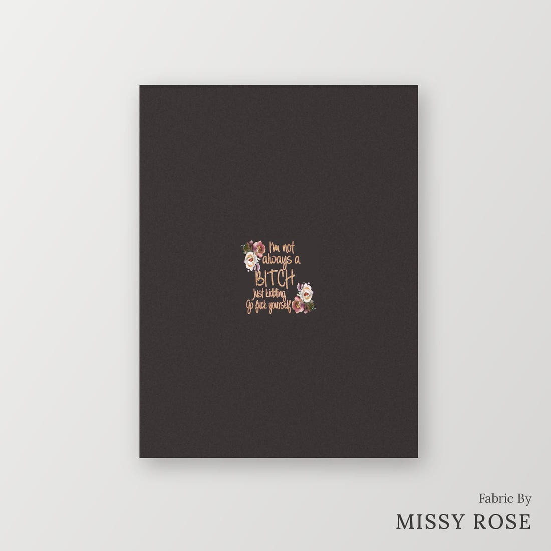 Profanity Fabric Panel 64 – printed fabric panel with centred picture, custom printed to order | Fabric by Missy Rose