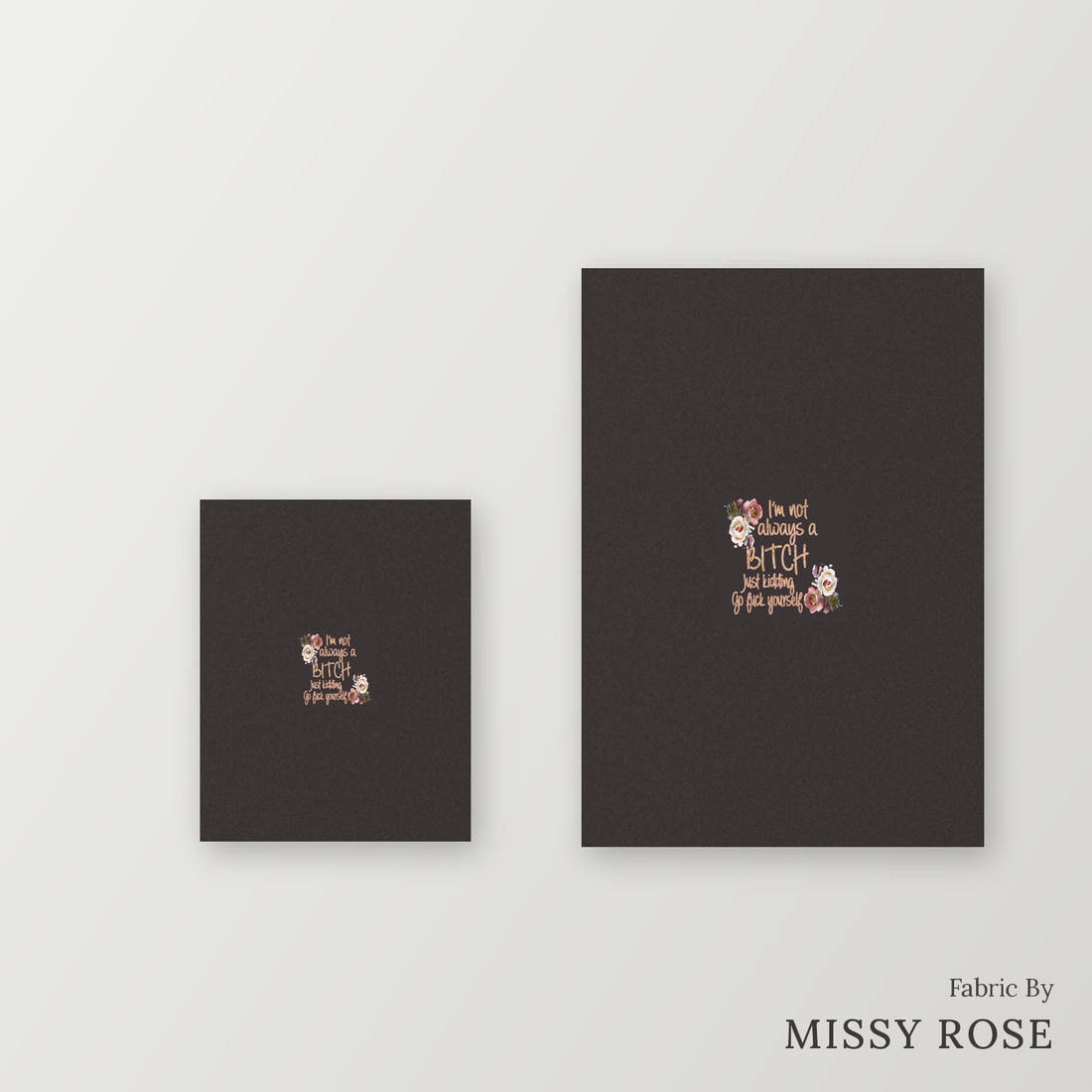 Profanity Fabric Panel 64 – universal and adult panel sizes side by side | Fabric by Missy Rose