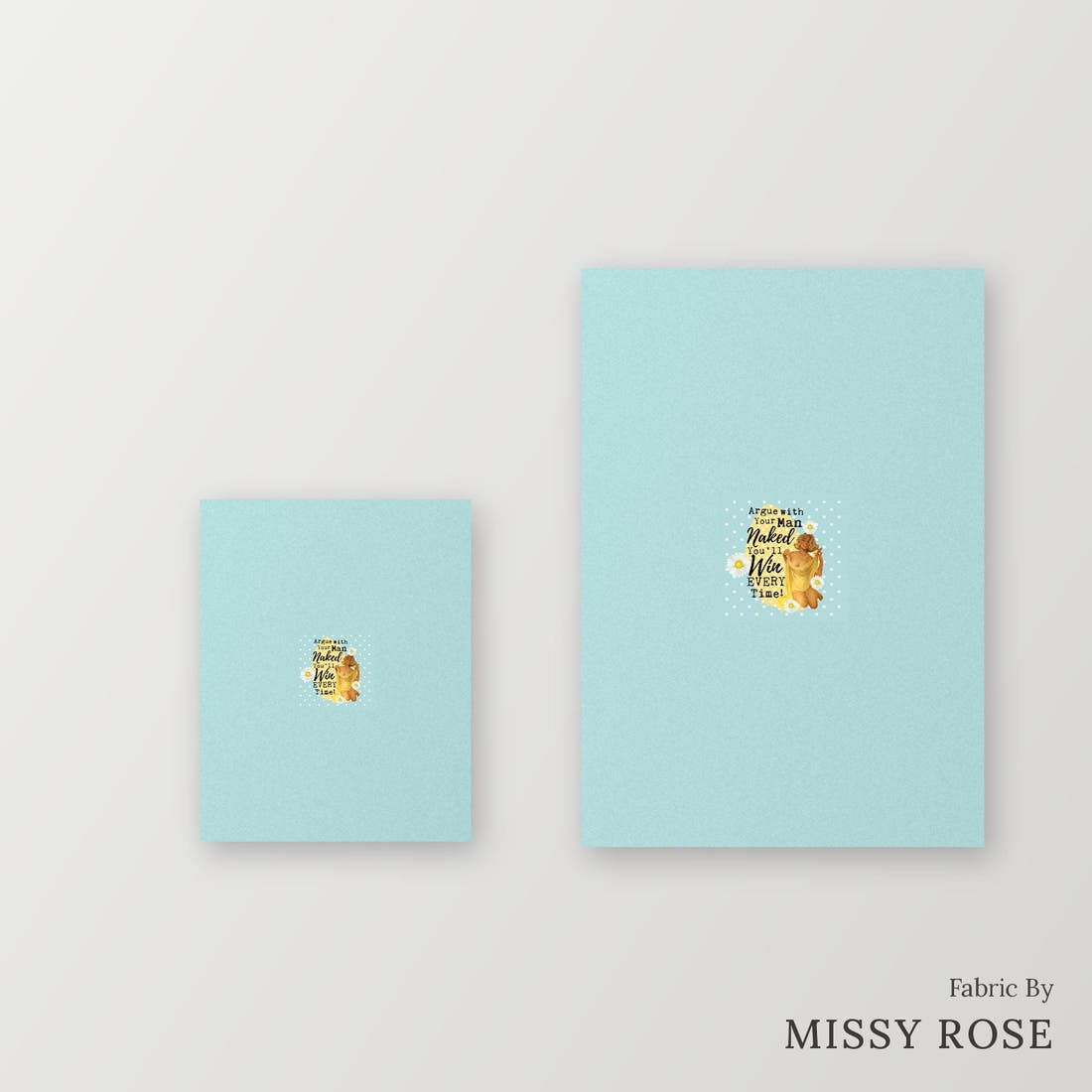 Profanity Fabric Panel 65 – universal and adult panel sizes side by side | Fabric by Missy Rose