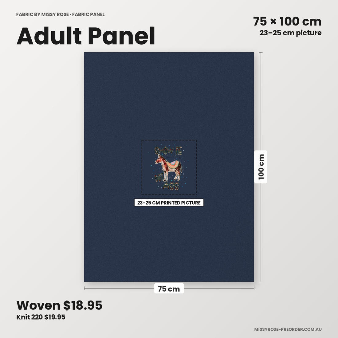 Profanity Fabric Panel 66 adult panel sizing – 23–25 cm printed picture on 75 × 100 cm fabric | Fabric by Missy Rose