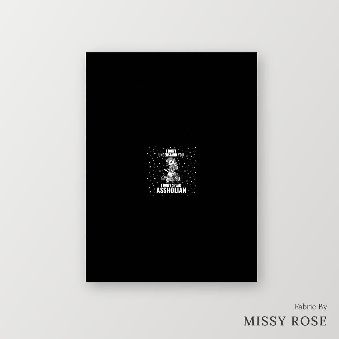 Profanity Fabric Panel 67 – printed fabric panel with centred picture, custom printed to order | Fabric by Missy Rose
