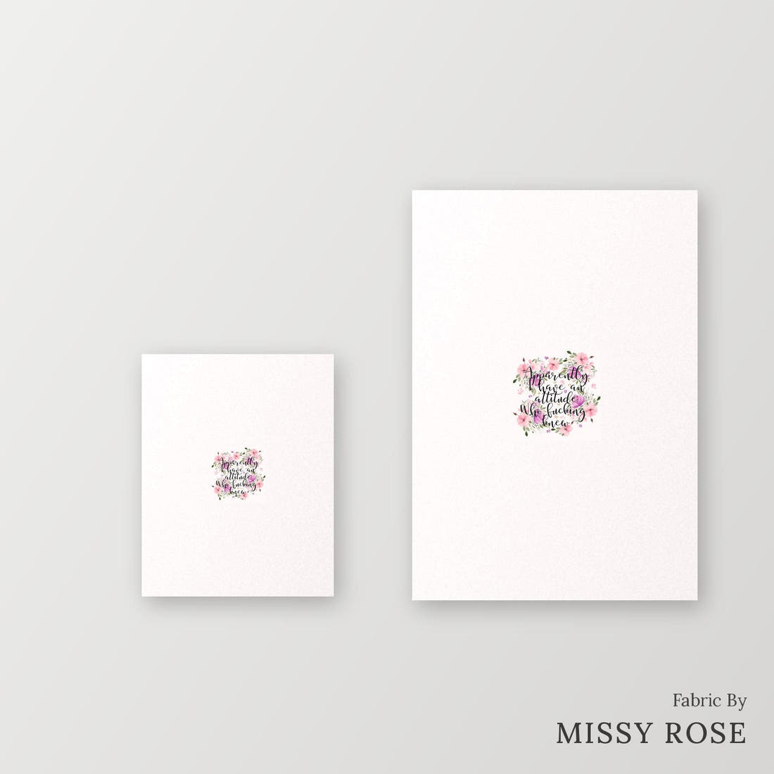 Profanity Fabric Panel 68 – universal and adult panel sizes side by side | Fabric by Missy Rose