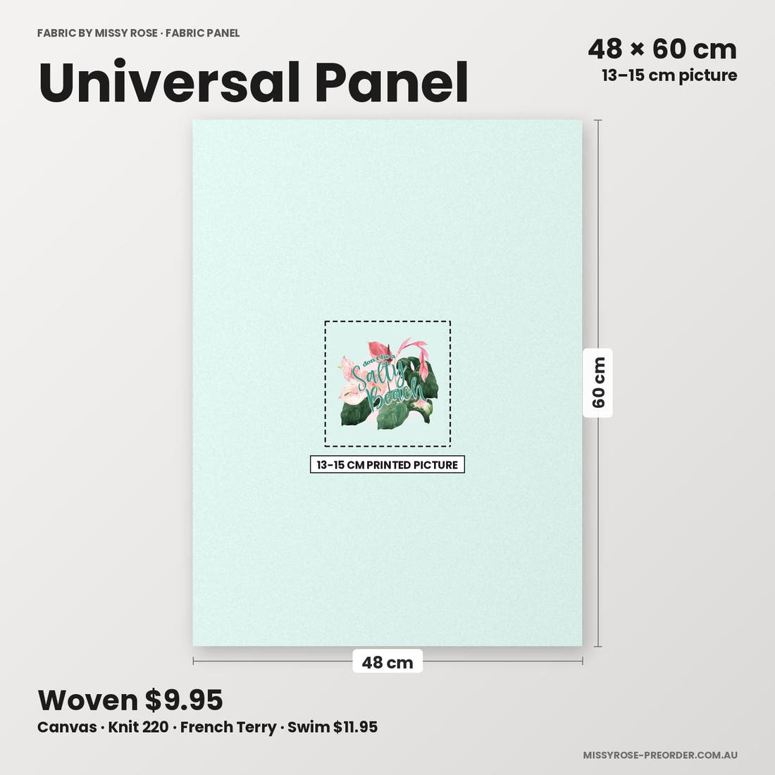 Profanity Fabric Panel 69 universal panel sizing – 13–15 cm printed picture on 48 × 60 cm fabric | Fabric by Missy Rose