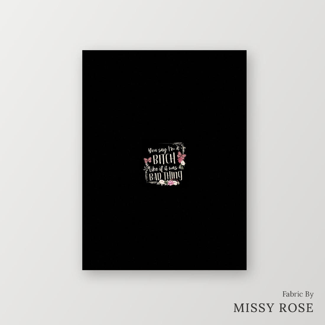 Profanity Fabric Panel 71 – printed fabric panel with centred picture, custom printed to order | Fabric by Missy Rose