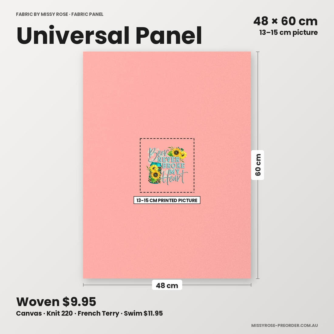 Profanity Fabric Panel 77 universal panel sizing – 13–15 cm printed picture on 48 × 60 cm fabric | Fabric by Missy Rose