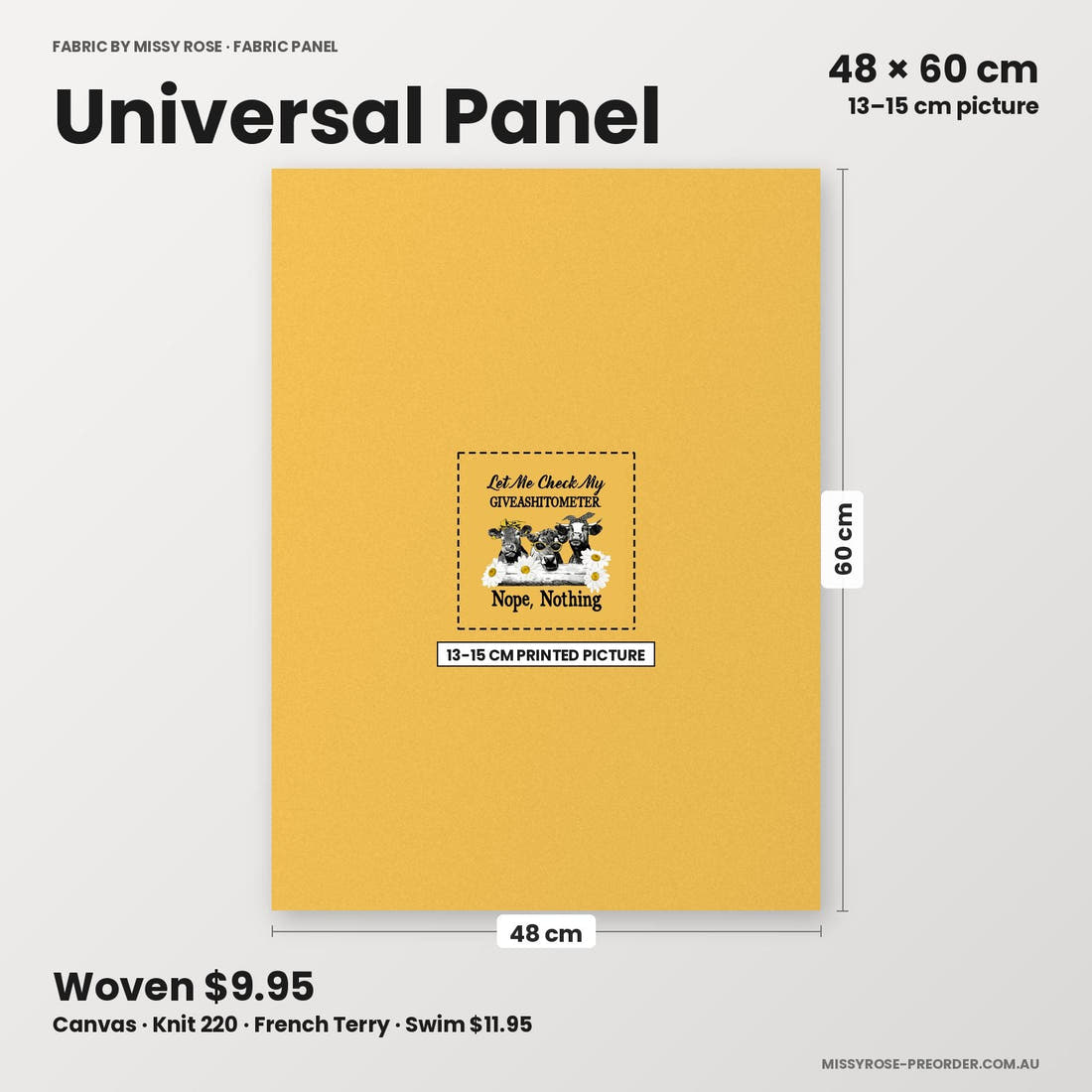 Profanity Fabric Panel 81 universal panel sizing – 13–15 cm printed picture on 48 × 60 cm fabric | Fabric by Missy Rose