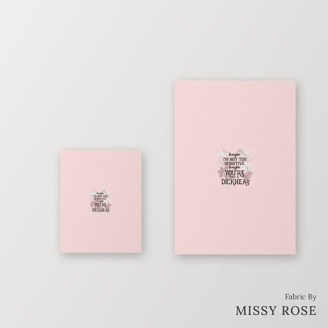 Profanity Fabric Panel 82 – universal and adult panel sizes side by side | Fabric by Missy Rose