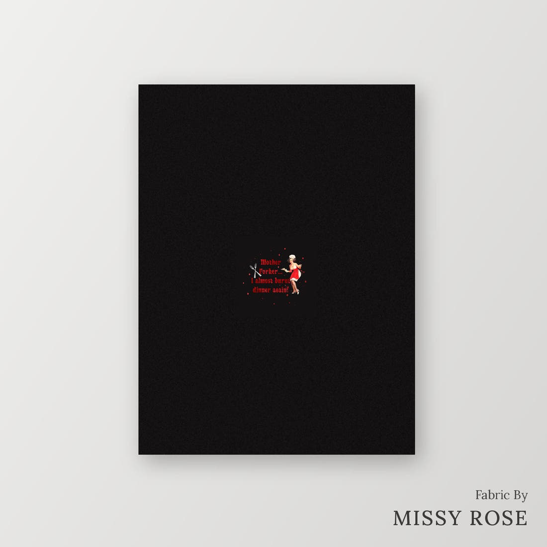 Profanity Fabric Panel 84 – printed fabric panel with centred picture, custom printed to order | Fabric by Missy Rose