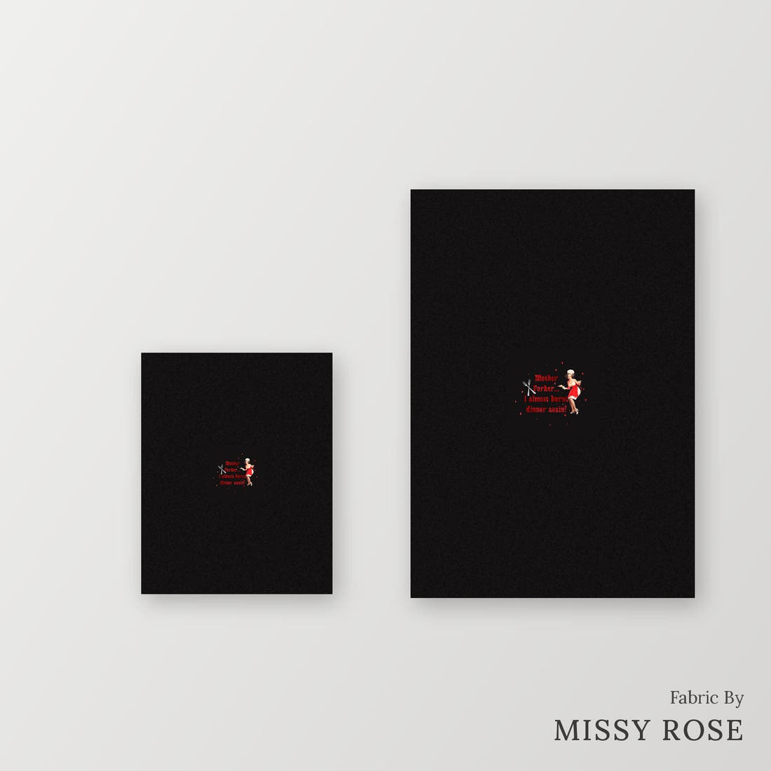 Profanity Fabric Panel 84 – universal and adult panel sizes side by side | Fabric by Missy Rose