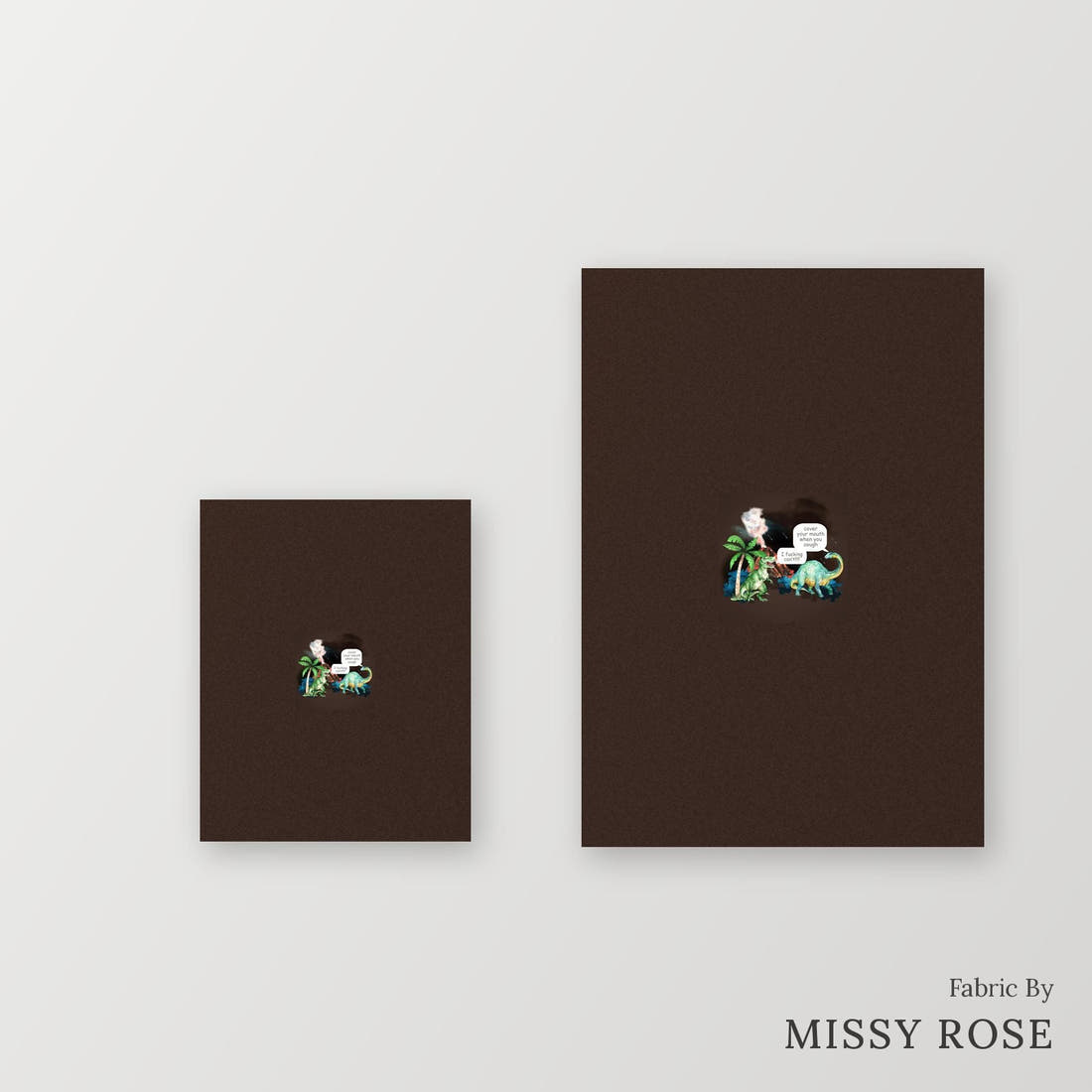 Profanity Fabric Panel 85 – universal and adult panel sizes side by side | Fabric by Missy Rose