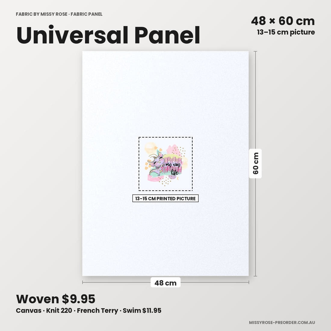 Profanity Fabric Panel 88 universal panel sizing – 13–15 cm printed picture on 48 × 60 cm fabric | Fabric by Missy Rose