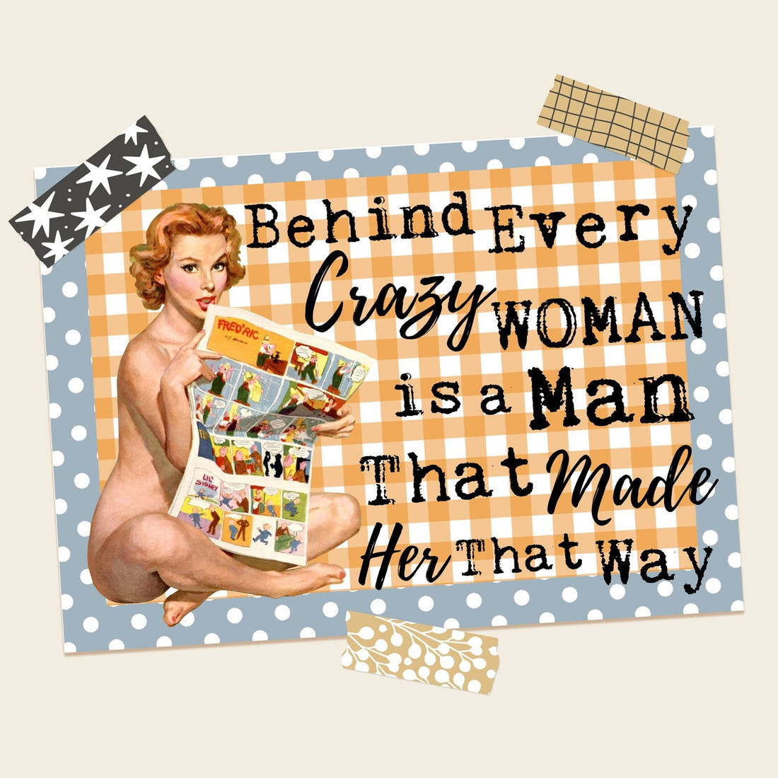 Profanity Fabric Panel 89 – full artwork close-up of the printed picture | Fabric by Missy Rose