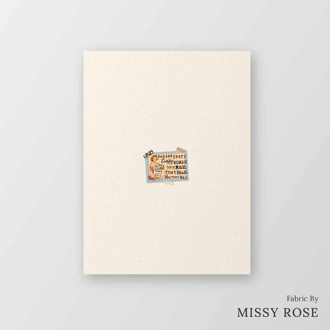 Profanity Fabric Panel 89 – printed fabric panel with centred picture, custom printed to order | Fabric by Missy Rose