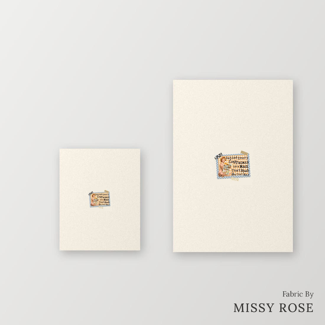 Profanity Fabric Panel 89 – universal and adult panel sizes side by side | Fabric by Missy Rose