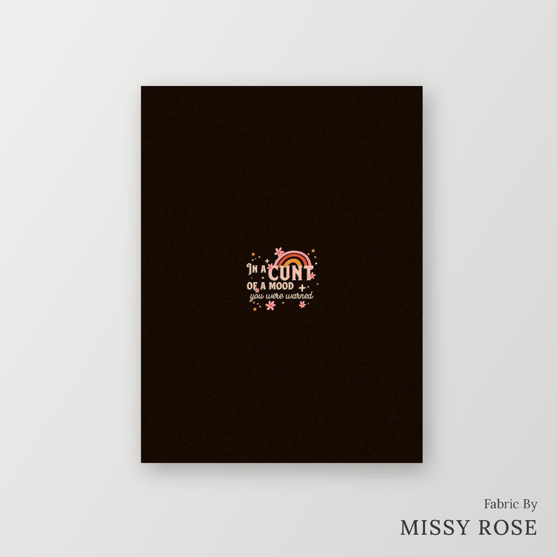 Profanity Fabric Panel 90 – printed fabric panel with centred picture, custom printed to order | Fabric by Missy Rose