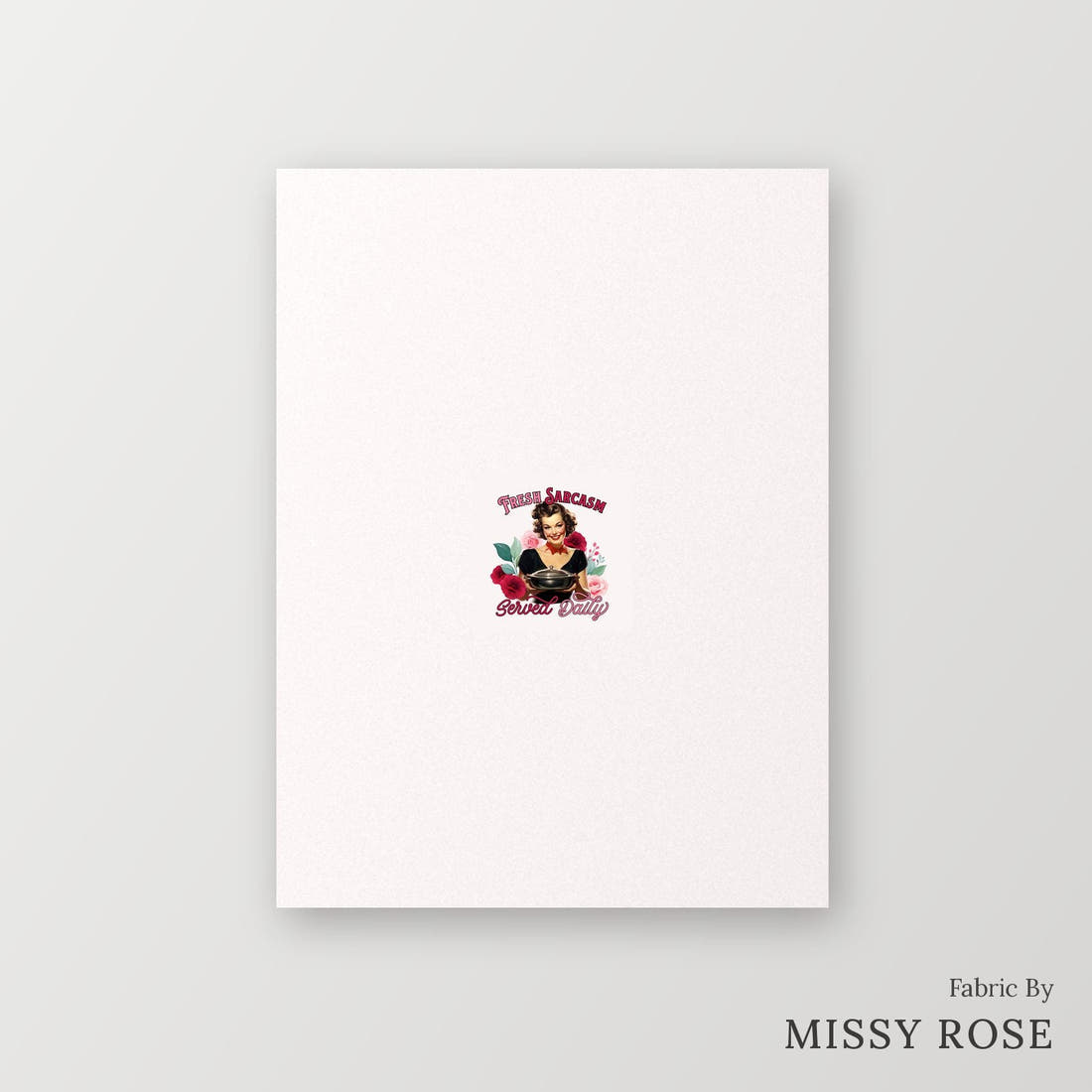 Profanity Fabric Panel 91 – printed fabric panel with centred picture, custom printed to order | Fabric by Missy Rose