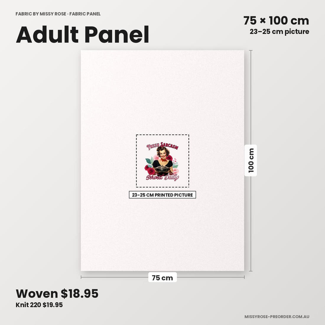 Profanity Fabric Panel 91 adult panel sizing – 23–25 cm printed picture on 75 × 100 cm fabric | Fabric by Missy Rose
