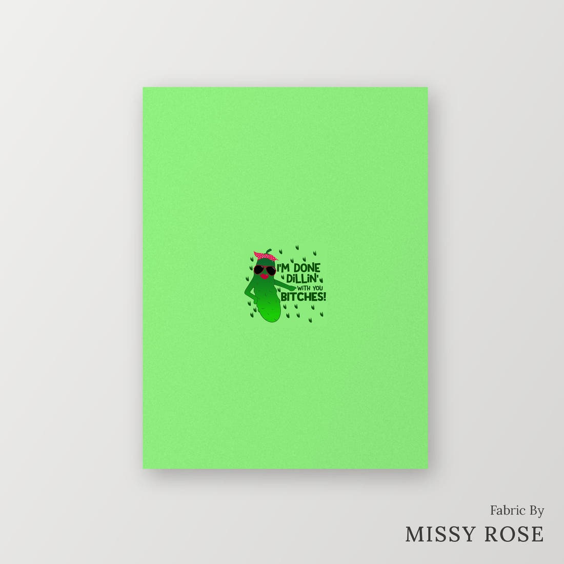 Profanity Fabric Panel 94 – printed fabric panel with centred picture, custom printed to order | Fabric by Missy Rose