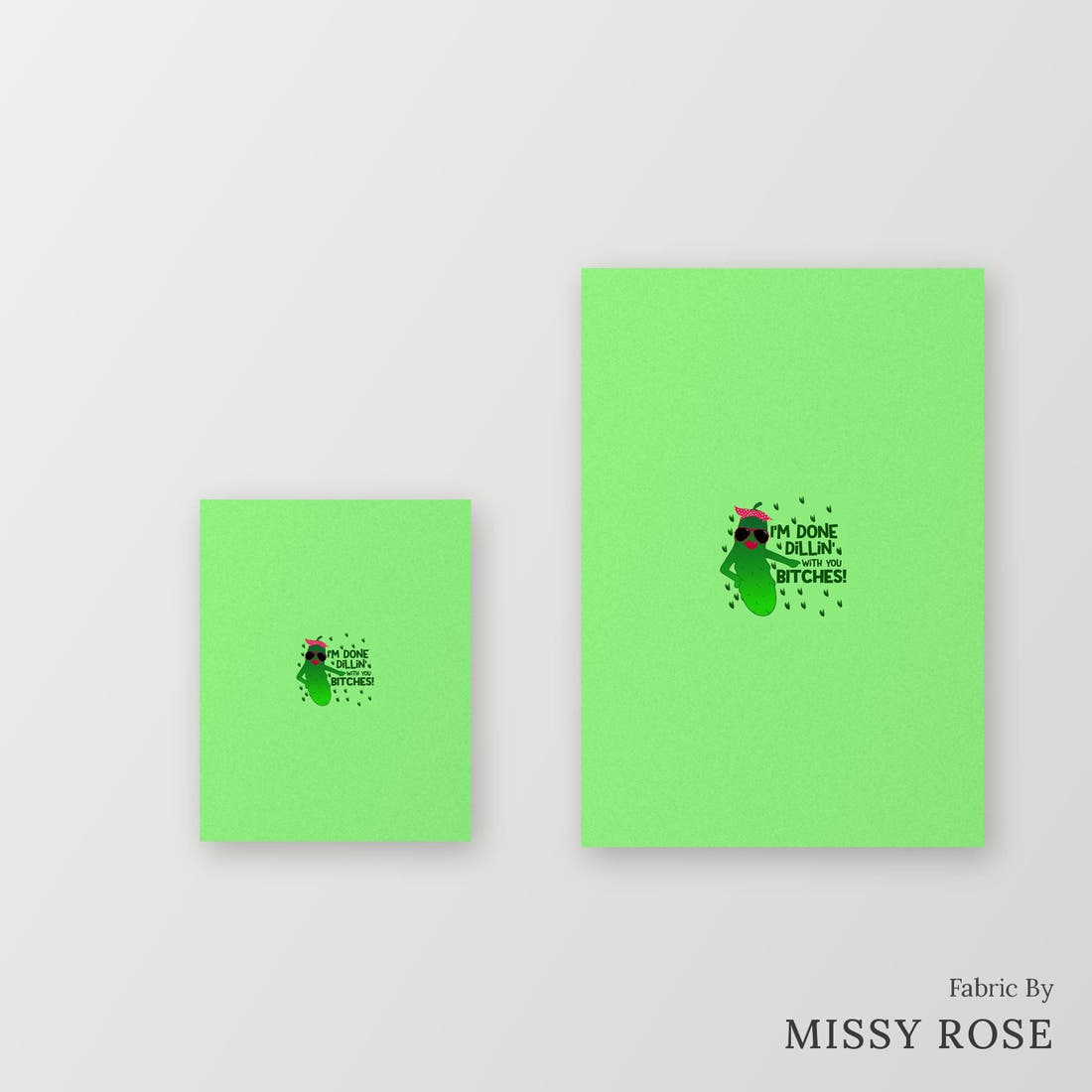 Profanity Fabric Panel 94 – universal and adult panel sizes side by side | Fabric by Missy Rose