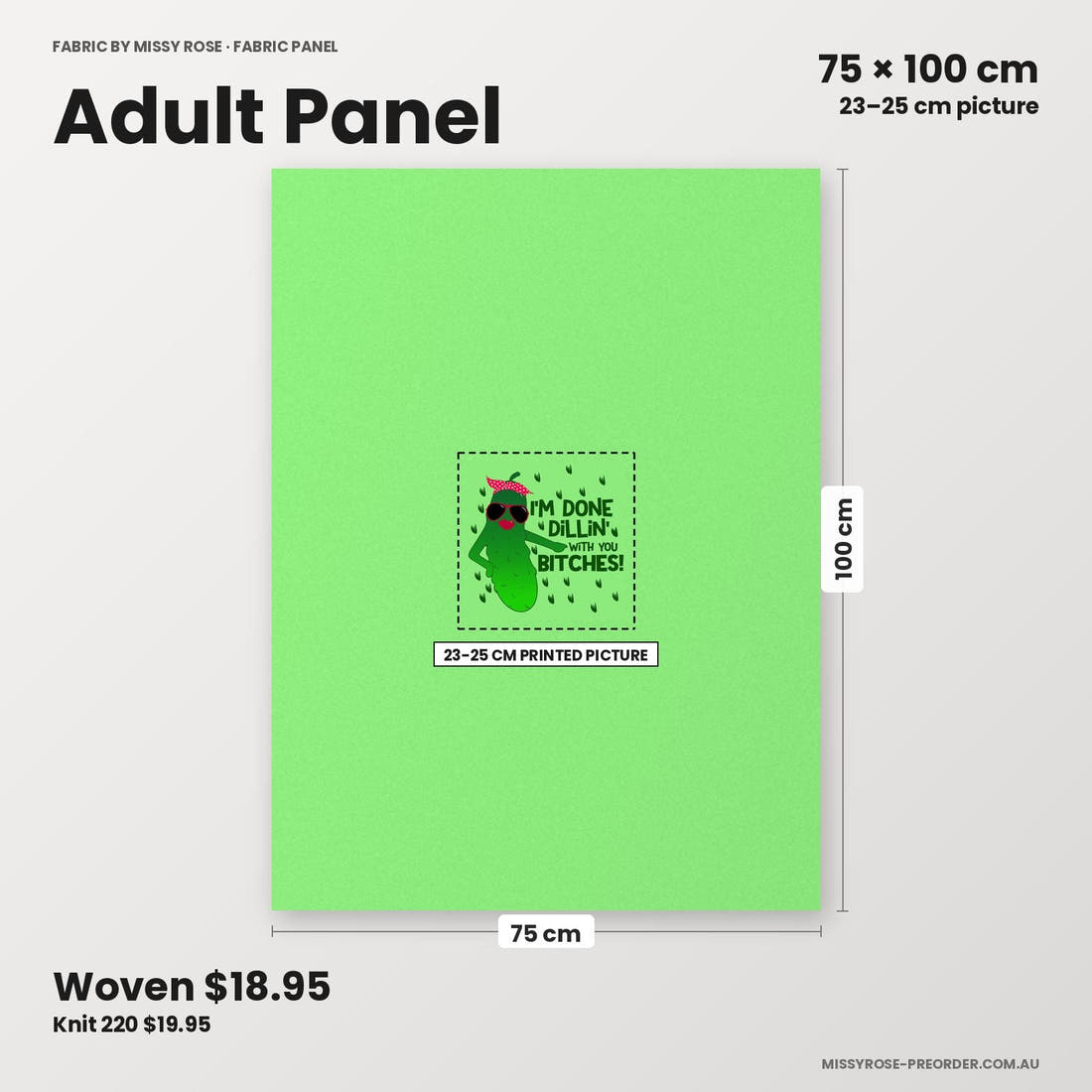Profanity Fabric Panel 94 adult panel sizing – 23–25 cm printed picture on 75 × 100 cm fabric | Fabric by Missy Rose