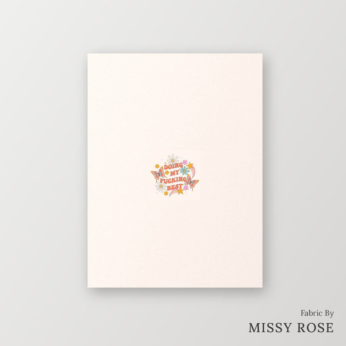 Profanity Fabric Panel 95 – printed fabric panel with centred picture, custom printed to order | Fabric by Missy Rose