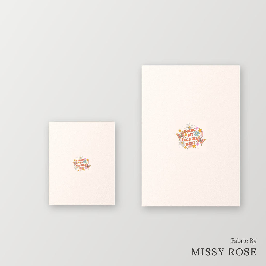 Profanity Fabric Panel 95 – universal and adult panel sizes side by side | Fabric by Missy Rose