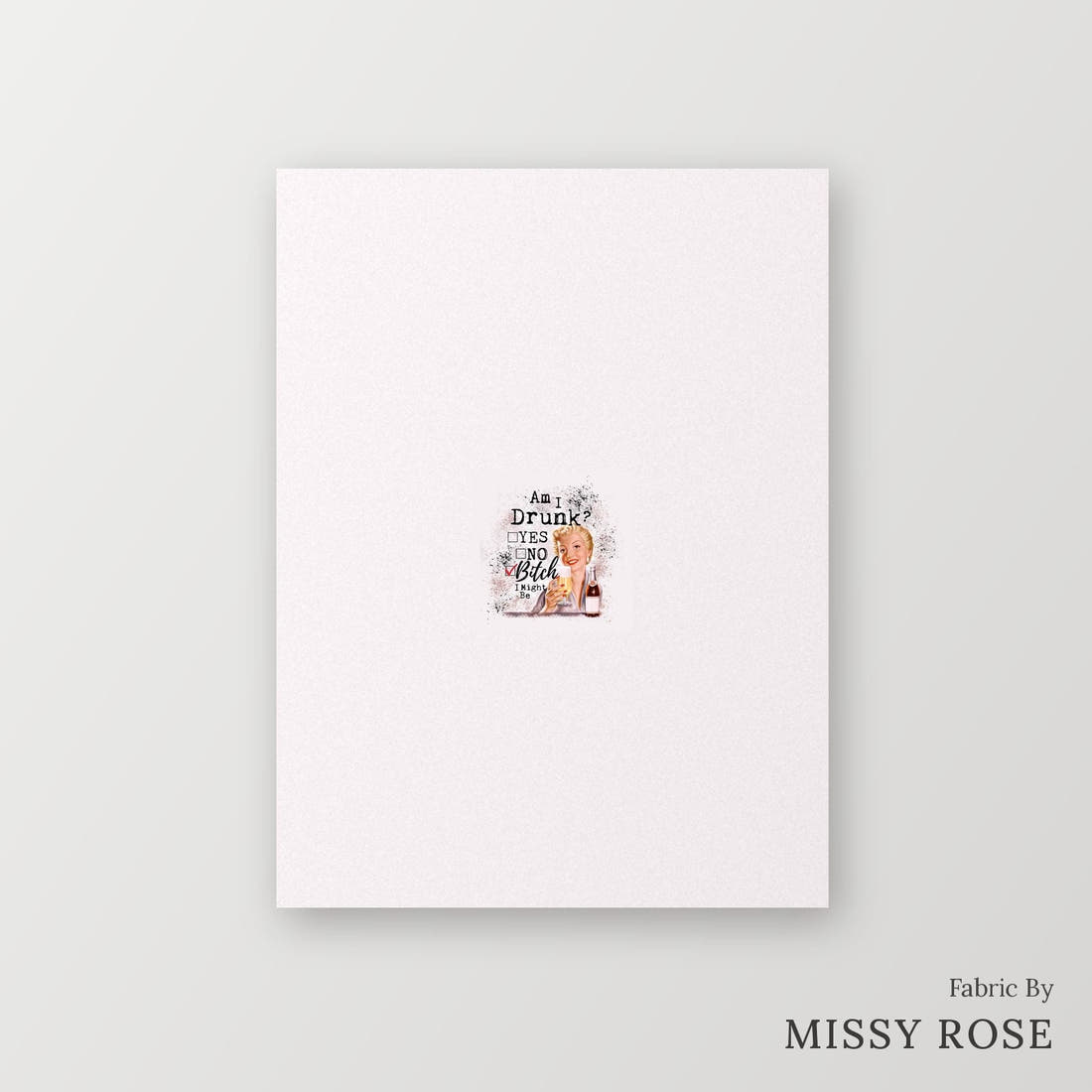 Profanity Fabric Panel 96 – printed fabric panel with centred picture, custom printed to order | Fabric by Missy Rose
