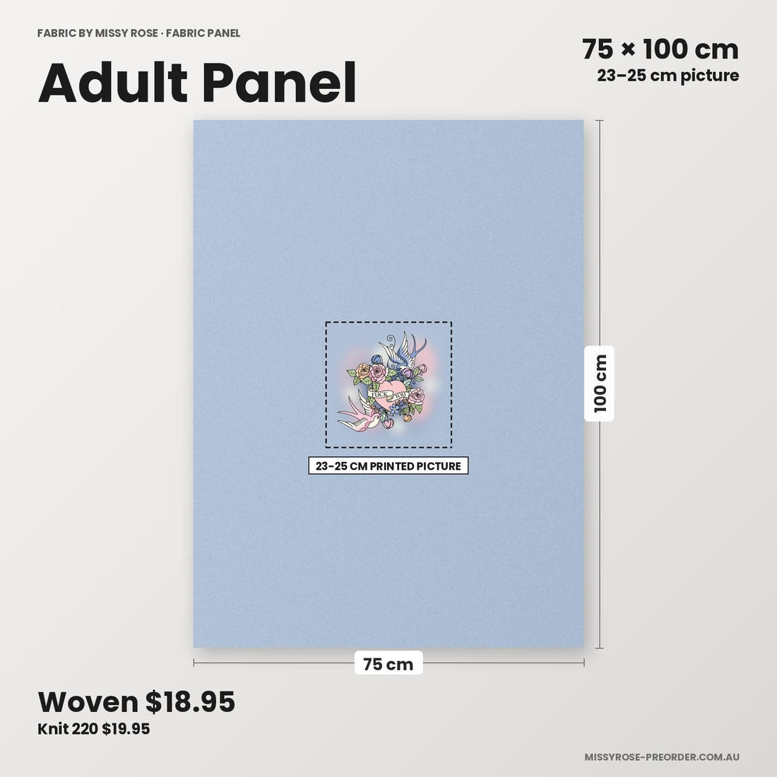 Profanity Fabric Panel 97 adult panel sizing – 23–25 cm printed picture on 75 × 100 cm fabric | Fabric by Missy Rose