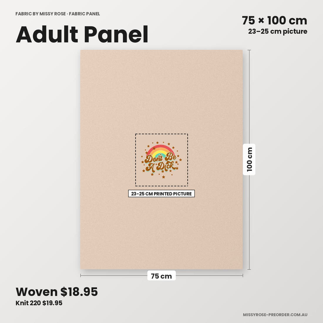 Profanity Fabric Panel 99 adult panel sizing – 23–25 cm printed picture on 75 × 100 cm fabric | Fabric by Missy Rose