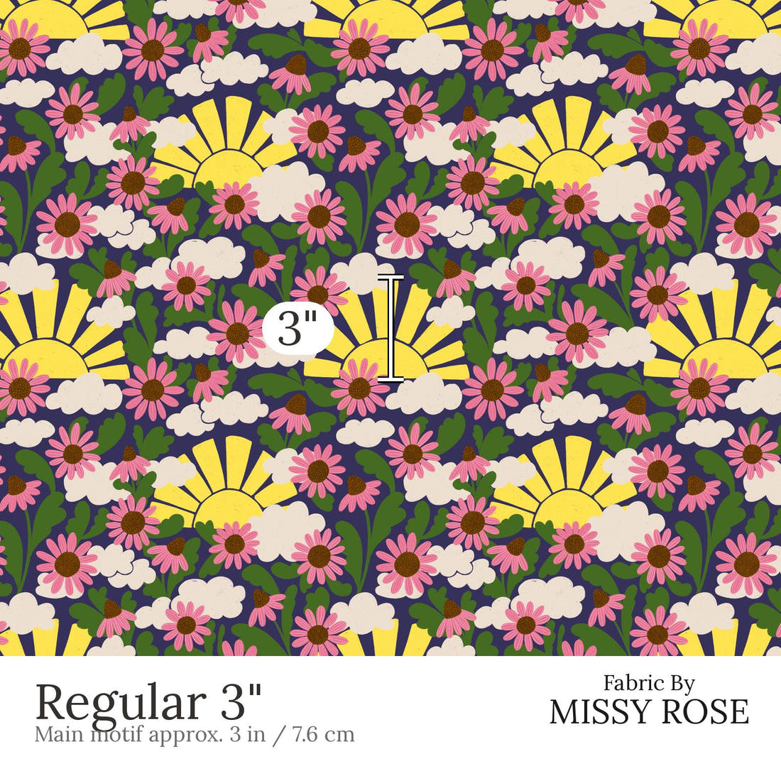 Rosie Browett 01 Regular 3 inch print scale guide | Fabric by Missy Rose