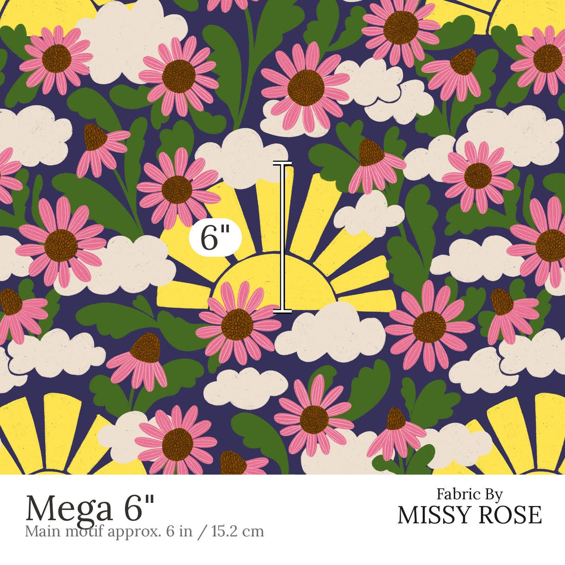 Rosie Browett 01 Mega 6 inch print scale guide | Fabric by Missy Rose